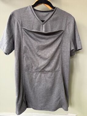 Lalabu Gray V-Neck Short Sleeve Men's Shirt